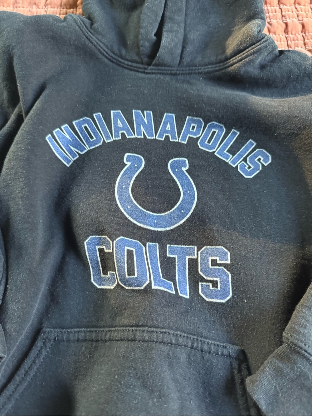 NFL Navy and White Pullover Hoodie with Team Graphic - Picture 2 of 4